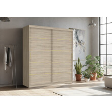 (203CM,Oak ) LEXUS Gold Sliding Door Wardrobe