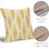 Yellow Boho Linen Pillow Covers 16x16 in (2 Pack) 4
