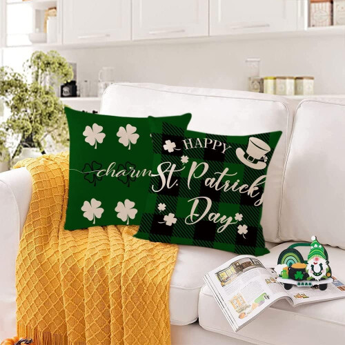 Housses de coussin pour la Saint-Patrick 20x20, ensemble de trèfles verts 2