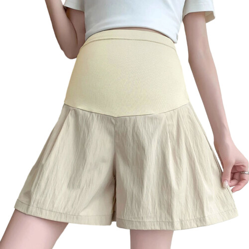Multi Function Pregnancy Shorts Machine Washable For-Beige S
