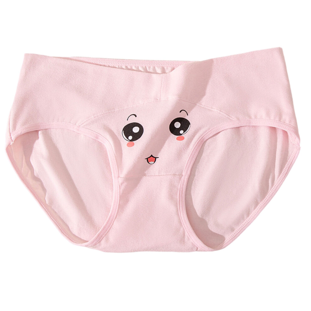 Maternity Panties Cartoon Pattern Low Waist Flexible-Pink XL