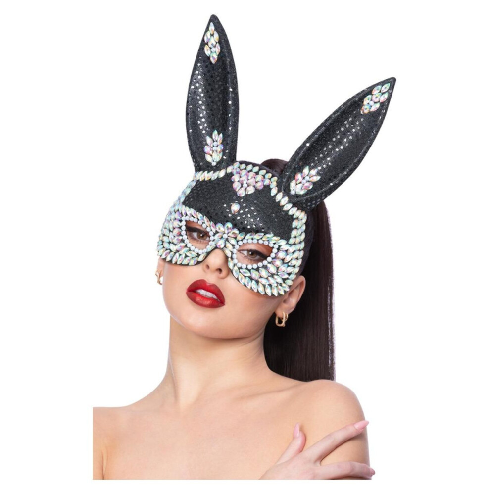 Fever Womens/Ladies Rabbit Jewelled Sequins Eye Mask