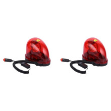 2X Red 12V Snail-Type Rotating Car Alarm Lights Warning Light Ceiling Light Strobe Light Universal for Automobiles