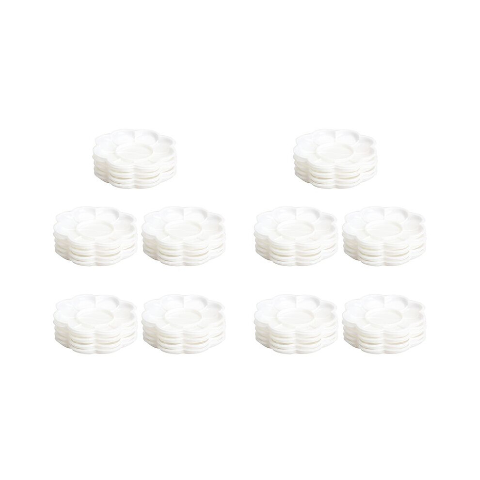 50Pcs Plastic Nail Art Paint Color Mixing Palette Plate Disk Essential Tool
