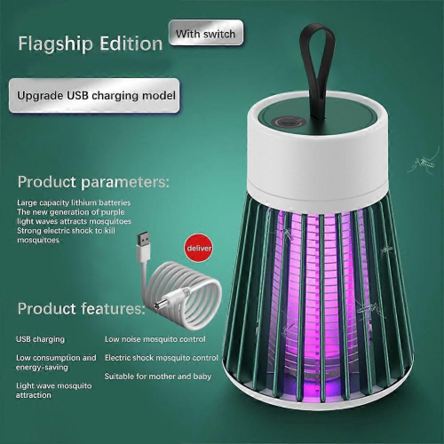 Lâmpada Mata-Mosquitos Elétrica Recarregável com Luz UV 1