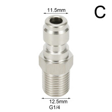 Adaptador de conexión rápida para hidrolavadora de 1/4" macho para jardín.