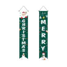 Set van twee kerstdeurbanners – ontwerp met de kerstman en een sneeuwpop.