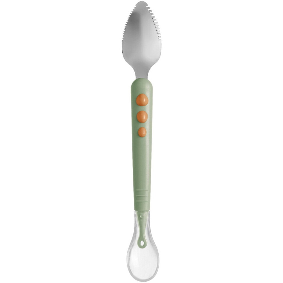 Double-Head Baby Food Spoon – Stainless Steel & Silicone