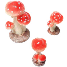 Miniatury červených pryskyřičných hub, balení 3 kusů