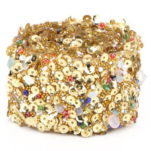 Applique thermocollante perlée, chaînette décorative, accessoires de couture, paillettes diamant et cristal, accessoires pour cheveux, bandeau