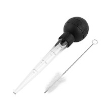 Kalkoenbraadspuit met borsteltje, 28 ml, robuust keukengereedschap