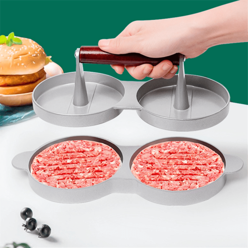 Aluminium hamburgerpress med trähandtag 1