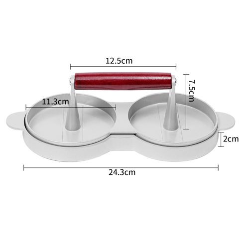 Aluminium Burger Press with Wooden Handle 2