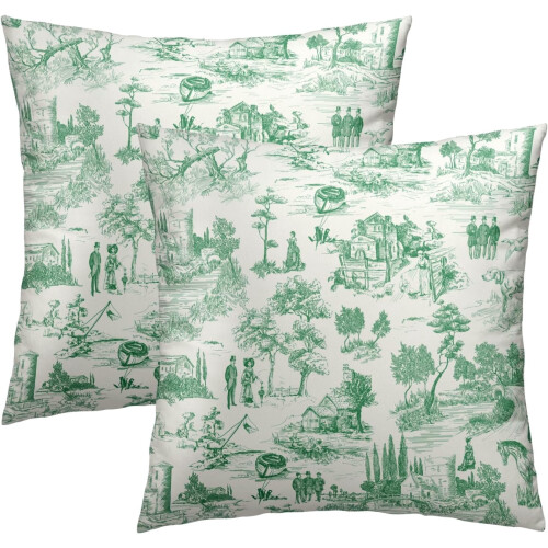 Fodere per cuscini decorativi in cotone verde chiaro, 40x40 cm (2 pezzi) 1