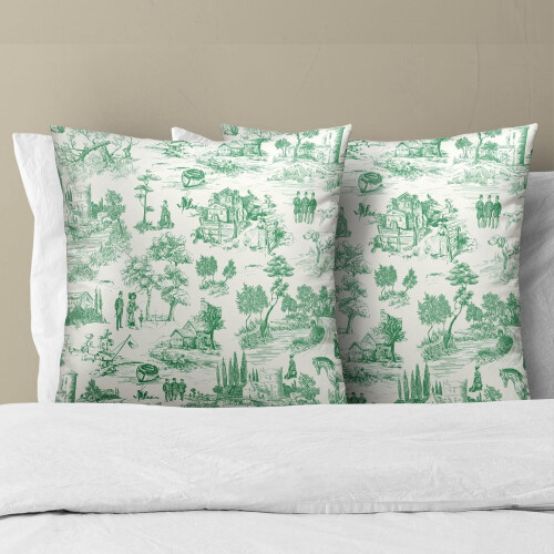 Fodere per cuscini decorativi in cotone verde chiaro, 40x40 cm (2 pezzi) 2