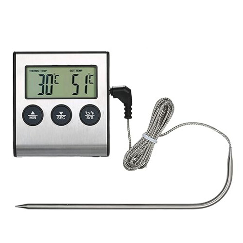 Termometro digitale per carne con timer, allarme e supporto magnetico. 1