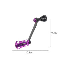 (10.5cmx7.5cm, Violet No Screw) Fishing Reel Handle Fishing Wheel Handle for Fishing Equipment River Fishing Gold with Screw