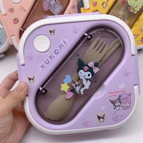 Boîte à bento compartimentée en plastique Sanrio avec couverts 2