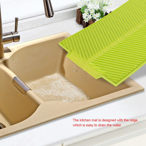 Silicone Drain Mat 39 x 25 cm Slip-Resistant Dish Drying Pad 2