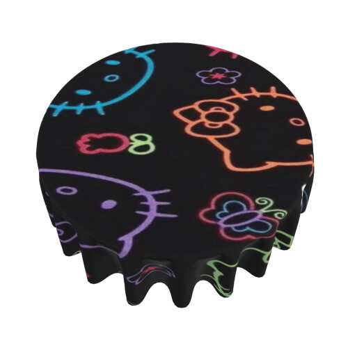 Hello Kitty Round Tablecloth 60 in, Polyester 2