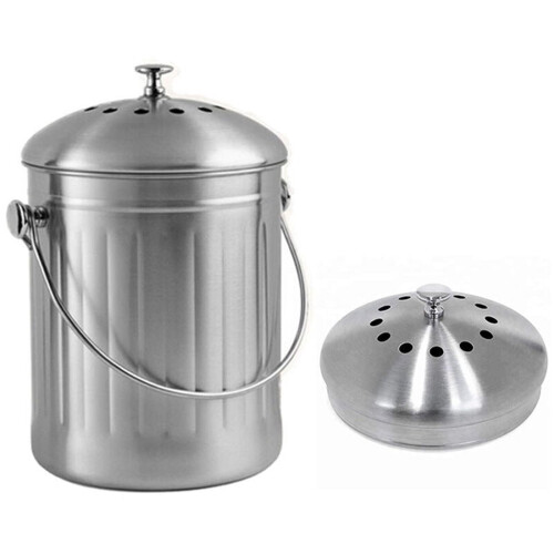 Stainless Steel Compost Bin 5L Odor Control 2