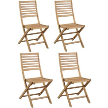 Conjunto de 4 cadeiras de jardim dobráveis - EDEN - Madeira de Eucalipto FSC - 57,5 x 46,5 x H90 cm