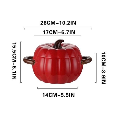 Keramisk soppgryta med lock, pumpa, 1500 ml 1