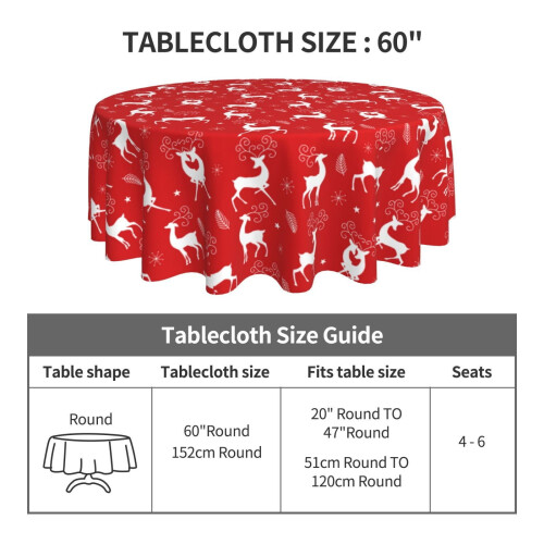 Round Christmas tablecloth elastic edge flannel backing 1