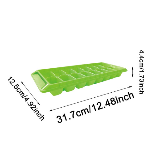2PCS Large Ice Cube Trays with Lid,2 rows Stackable Ice Cube Molds for Freezer, Easy Release 16 Square Ice Trays for Drinks,, Coffee,Whisky (Blue) 1