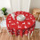 Round Christmas tablecloth elastic edge flannel backing 3