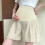 Breathable Polyester Pregnancy Shorts Flexible Elastic-Beige L 6