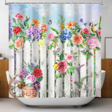 Blomsterdusjforheng med skilpaddedesign