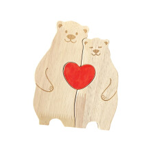Wooden Cute Bear Puzzle Personalize Wooden Bear Family-2