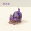 Statuetta di gatto in cristallo viola e resina, 6 cm 1