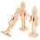 Holz-Nussknacker-Statue, unbemalt, Weihnachtsfiguren-Set (3er-Pack) 1