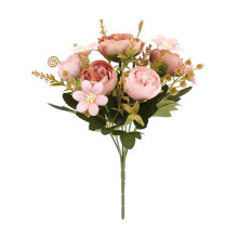 Flores artificiais de peônia para buquês de casamento e decoração de mesas.