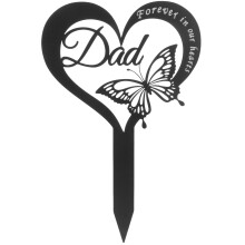 Estaca conmemorativa de metal en forma de corazón OUNONA (1 unidad)