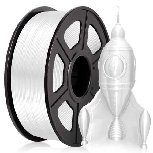 Silkehvitt PLA-filament 1,75 mm 1 kg