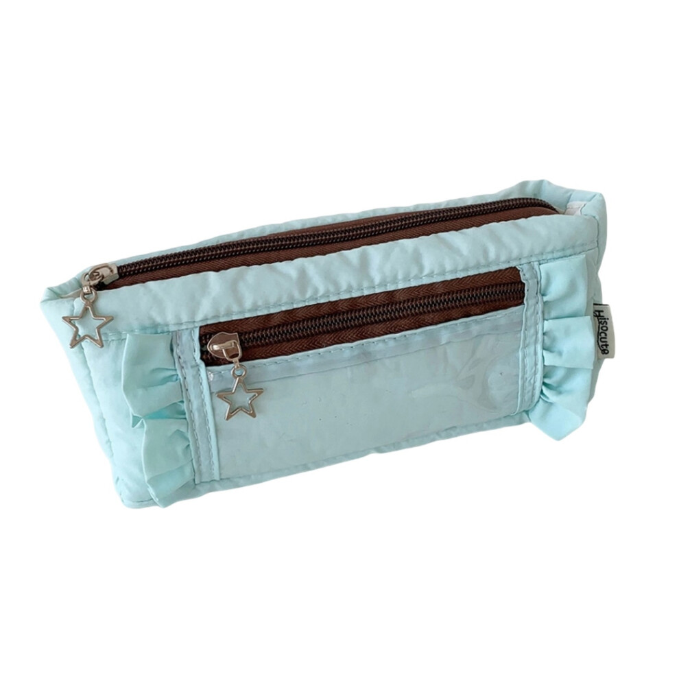 Blue Pencil Pouches Makeup Bag School Office Stationeries
