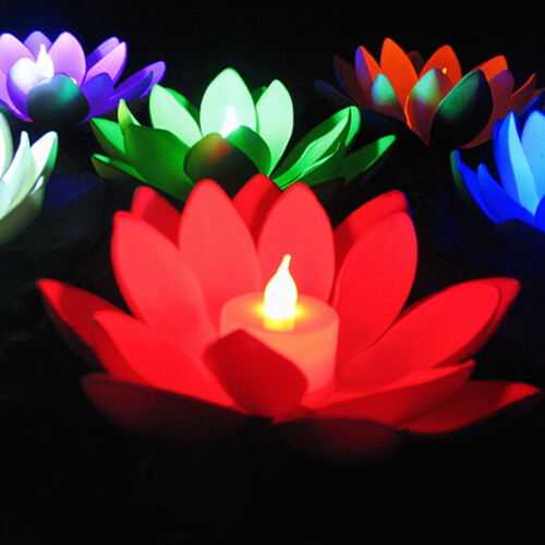 LED πλωτή λάμπα Lotus για λίμνη κήπου