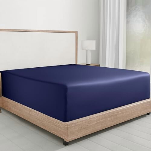 Dra-på-lakan i 100 % bomullssatin, queen size