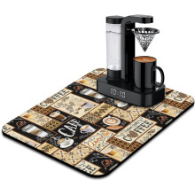 Tapete de silicone para bar de café, antiderrapante e absorvente, 61 x 46 cm (24 x 18 polegadas)