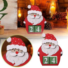Houten kerstman aftelornament 24 dagen