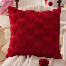 Fodera per cuscino di San Valentino con cuori rossi e bianchi, 45x45 cm.