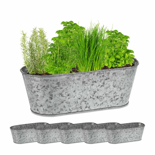 Zinc tub oval set of 6