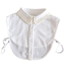 Detachable False Collar Girls Decorative Pearls Accessory-White