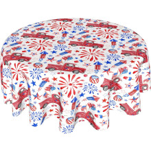 Patriotic Round Tablecloth 60 in Polyester