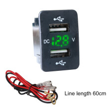 Doppelte USB-Ladebuchse mit intelligenter Spannungsüberwachung, digitalem Voltmeter und blauer LED-Anzeige für Smartphones, iPhones, iPads, PDAs,