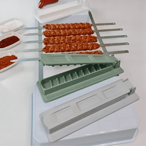 2er-Set Kebab-Maker, wiederverwendbare Fleischspieße für Grill und Küche, Schwarz 1