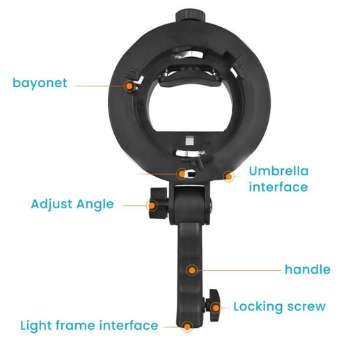 2X Type Bracket Bowens Mount for Flash Light Speedlite Snoot Softbox V850II 860II AD200Pro Holder